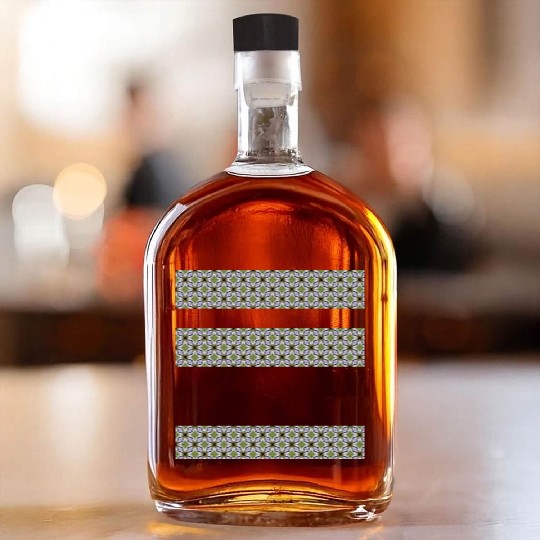irregular stripes of green and lavender Whiskey Bottles