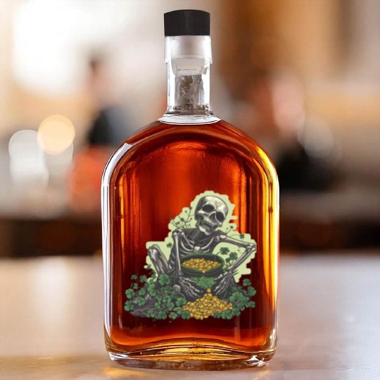 St Patricks Skeleton Pot of Gold Whiskey Bottles