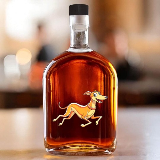 Graceful Running Whippet Artwork Whiskey Bottles