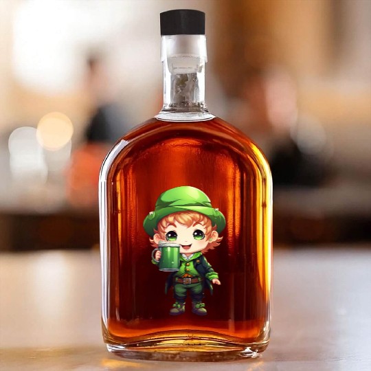 Green Beer on St Patricks Day Whiskey Bottles