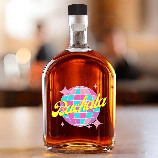 Bachata dance neon color disco ball Whiskey Bottles