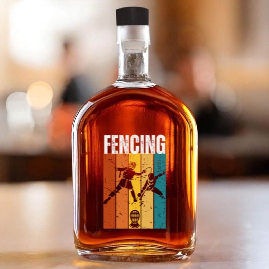 Fencing Vintage Retro 70s Design Fencer Whiskey Bottles