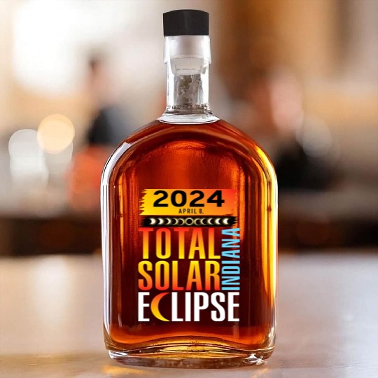 2024 April 8 Total Solar Eclipse INDIANA Whiskey Bottles