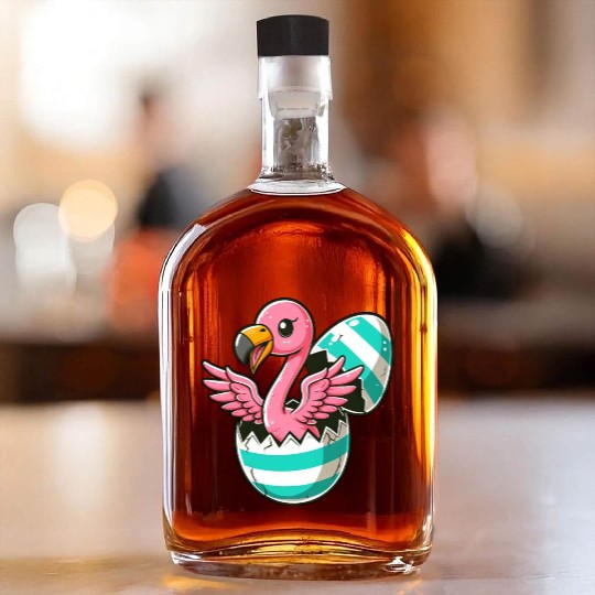 Flamingo Hatching from Easter Egg Easter Surprise Whiskey Bottles