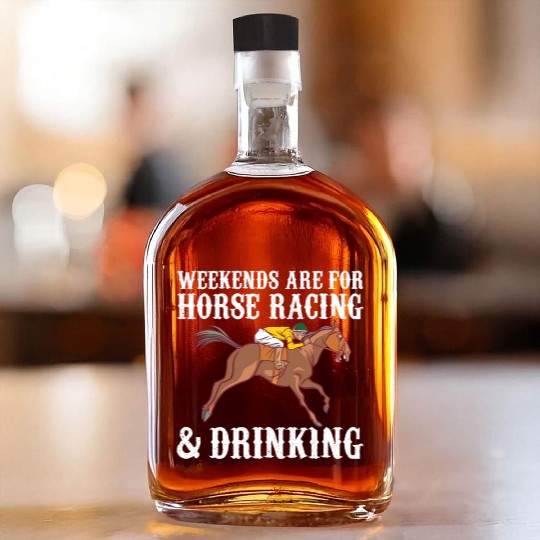 Funny Kentucky derby horse racing jockey Whiskey Bottles
