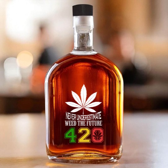 Chuckling 420 Future of Herb Weed Marijuana Design Whiskey Bottles