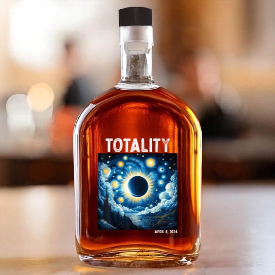 Solar Eclipse 2024 Totality April 8th Astronomy Whiskey Bottles