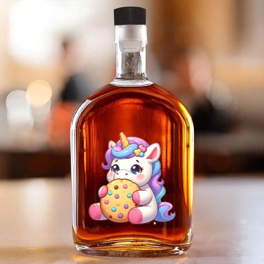 Unicorn Enjoying a Cookie Whiskey Bottles
