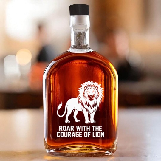 Alpha Roar Nature Lover Animal King Lion 2 Whiskey Bottles