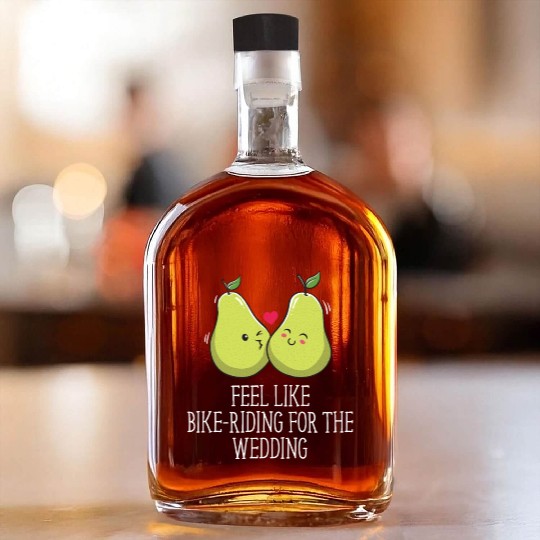 Feel Like Bike Riding for Wedding Engagement Whiskey Bottles