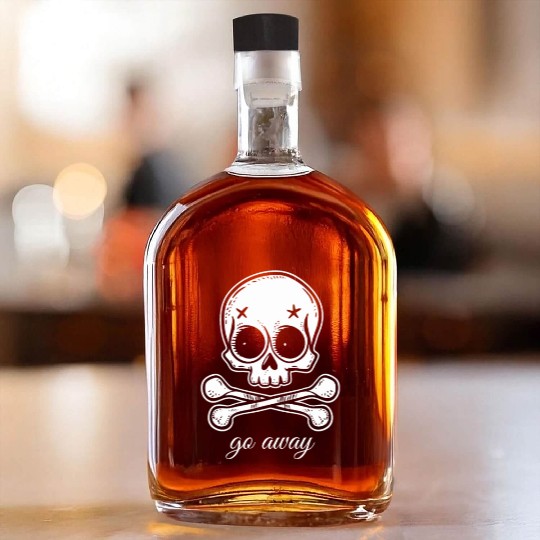 Go Away | Skull and Crossbones Whiskey Bottles