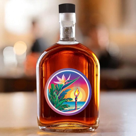Paradise Flower and Torch Whiskey Bottles