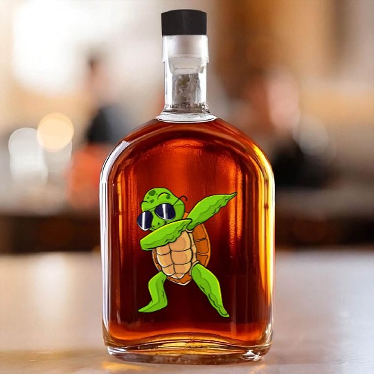 Dabbing Sea Turtle Animal Lover Save The Turtles Whiskey Bottles
