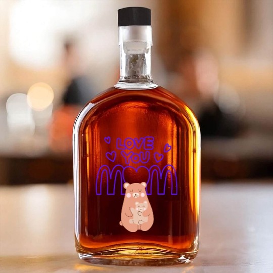 Peach Cute Mom And Baby Bear Mother s Day Card 2 Whiskey Bottles
