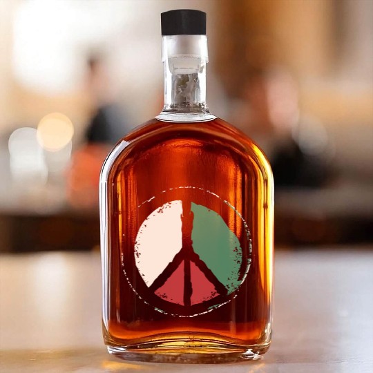 Free Palestine - Peace Symbol Whiskey Bottles