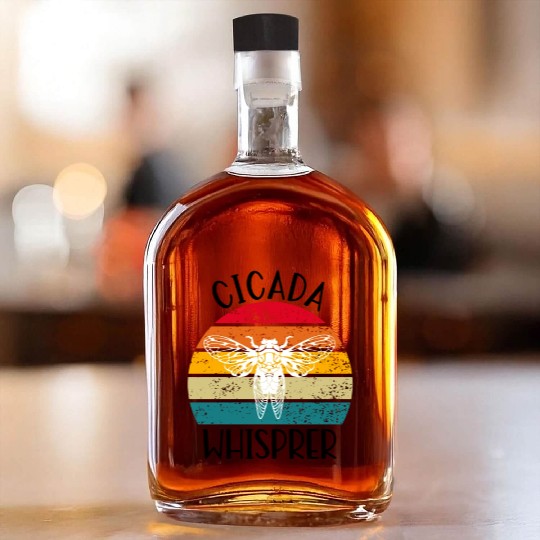 Cicada Whisprer, Retro Sunset Summertime 80's 90's Whiskey Bottles