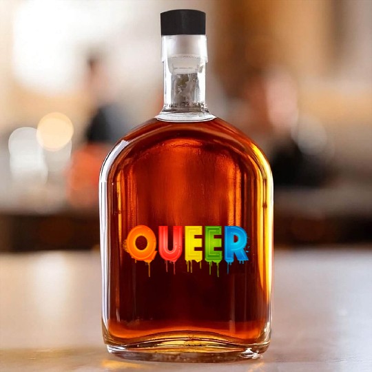 Queer Typo for Pride Month Equal Rights LGBTQ Whiskey Bottles