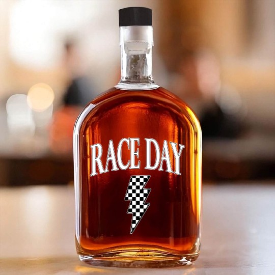 Race Day Checkered Whiskey Bottles