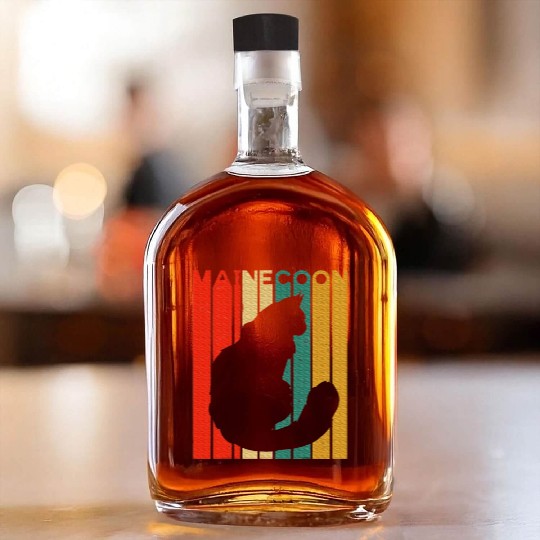 Maine Cat Silhouette Maine Lover Whiskey Bottles