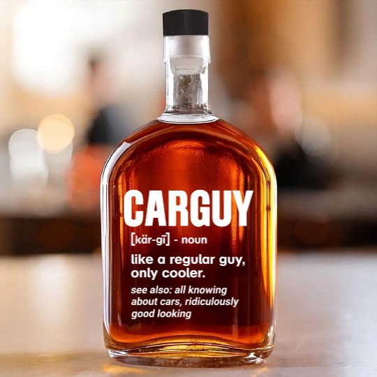 Car Guy Definition Funny Mechanic Auto Racing Gift Whiskey Bottles