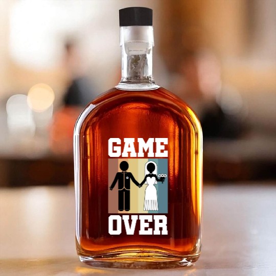 Game Over Bachelor Party Whiskey Bottles