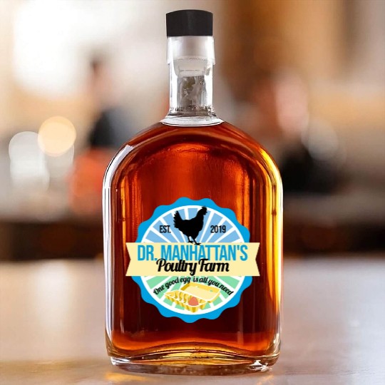 Dr Manhattan Poultry Farm Whiskey Bottles