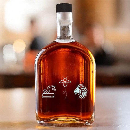 Hose Bee Lion Icons Hoes Be Lying Pun Intended Whiskey Bottles