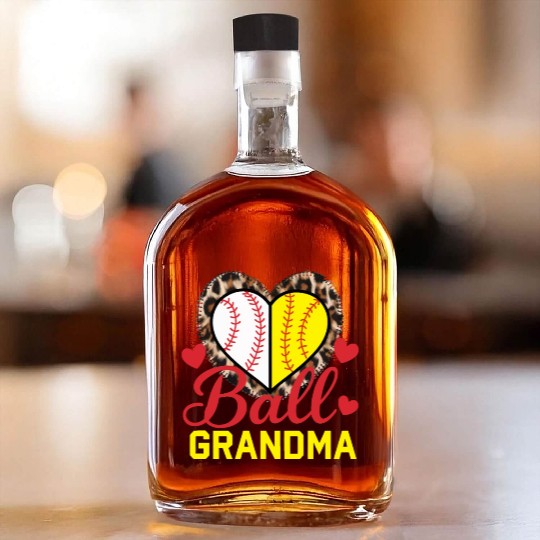 Baseball Grandma Grandmother Grandparents Day Whiskey Bottles