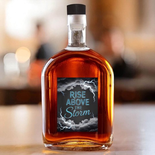 Rise Above The Storm - Motivational Quote Whiskey Bottles