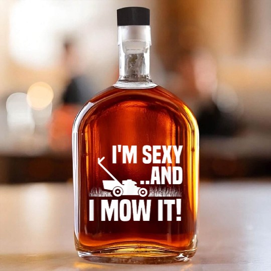 Sexy Mowing Funny Gardening Whiskey Bottles