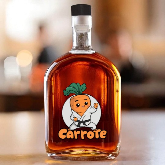 Cute Karate Carrot Design Whiskey Bottles