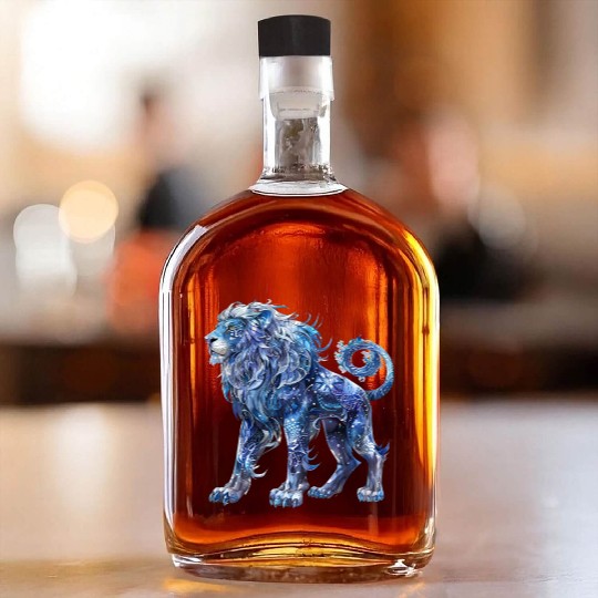 Celestial Lion Images, Mystical Lion, Night sky Whiskey Bottles