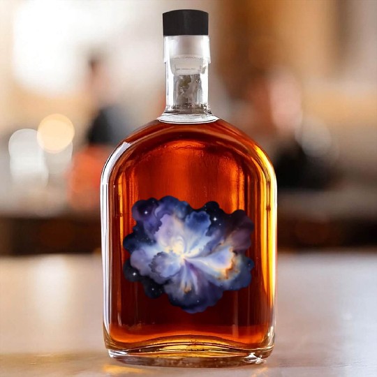 Stellar Watercolor - Supernova Celestial Eruption Whiskey Bottles