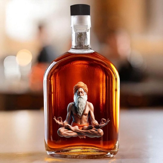 Peaceful Meditation Guru Whiskey Bottles