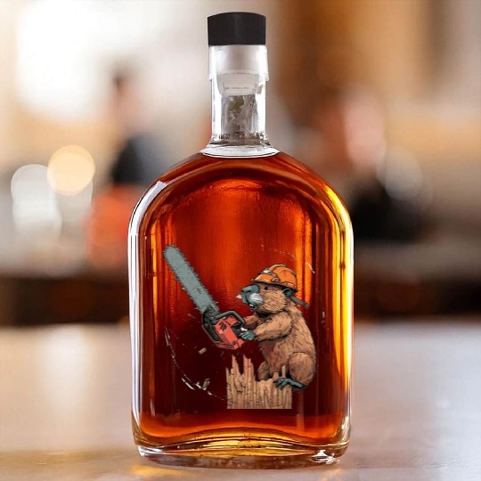 Beaver Lumberjack Chainsaw Whiskey Bottles