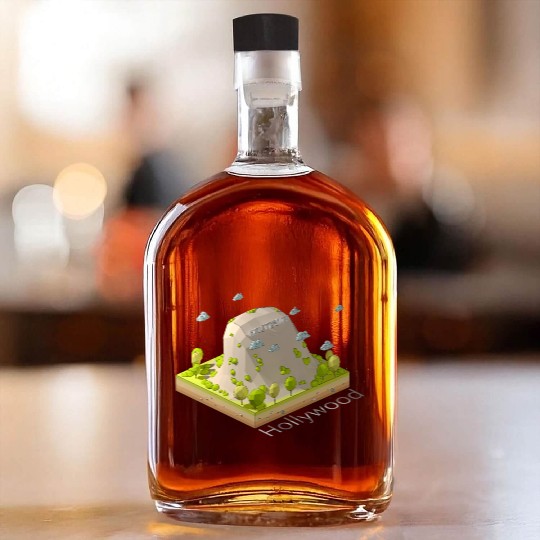 Geometric low poly Hollywood symbol Whiskey Bottles