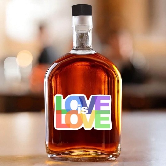 love is love lgbt rainbow colored Whiskey Bottles