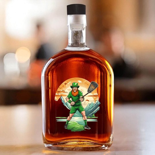 St. Patrick's Day Shamrock St Paddy's Day Lacrosse Whiskey Bottles