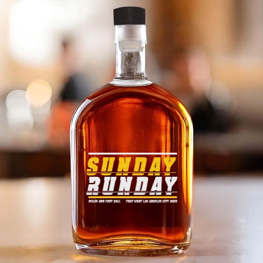 Sunday Runday Miles & Football - Las Angles City Whiskey Bottles