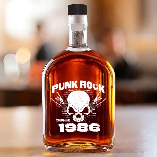 Punk Rock Since 1986 - Skull Rock Hands 38th Whiskey Bottles