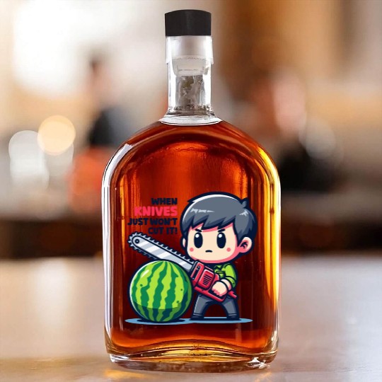 Cutting Watermelon - Melon Chainsaw Whiskey Bottles