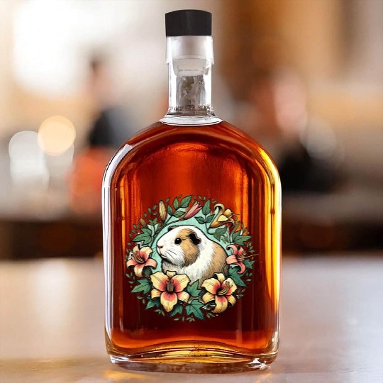 Guinea pig illustration Premium Whiskey Bottles