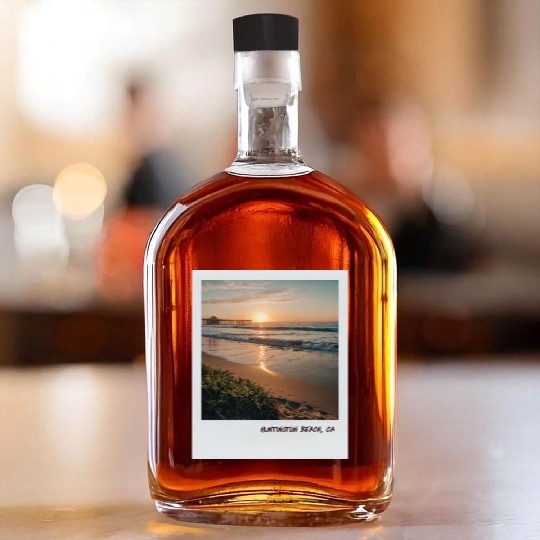 Mono Enterprises "Travels" Huntington Beach Whiskey Bottles