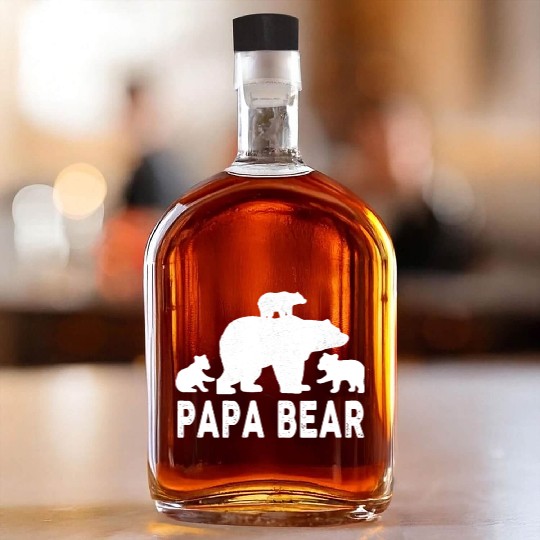 Papa Bear Fathers Day 3 Cubs Kid Whiskey Bottles