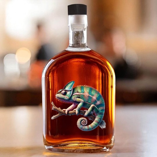 fascinating, lively chameleon motif Whiskey Bottles