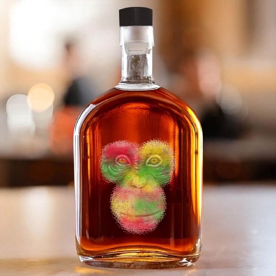Colorful Retro Monkey Face Whiskey Bottles - Funny Monkey
