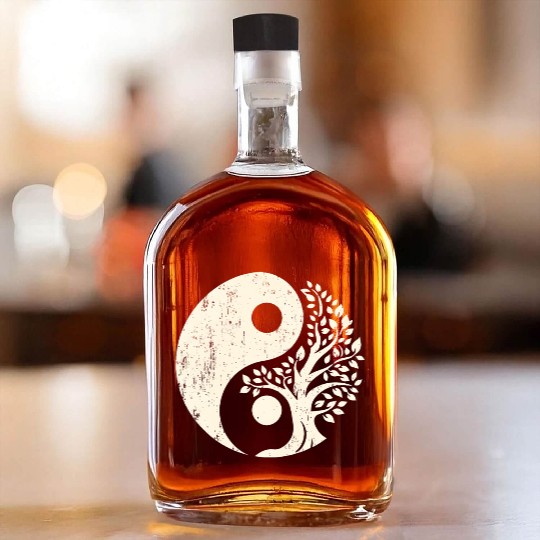Nature's Balance: Yin Yang Tree of Life Whiskey Bottles