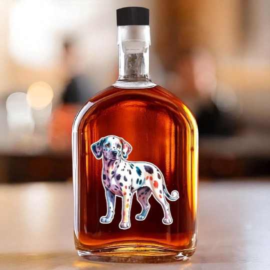 Dalmatian Dog Watercolor Whiskey Bottles