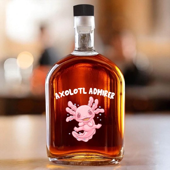 Axolotl Admirer Animal Meme Salamander Animal Pun Whiskey Bottles