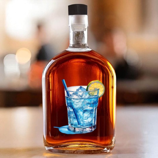 Blue Cocktail Whiskey Bottles